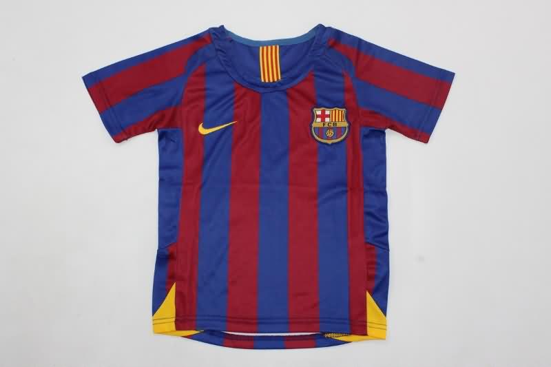 Barcelona 2005/06 Kids Home Soccer Jersey And Shorts