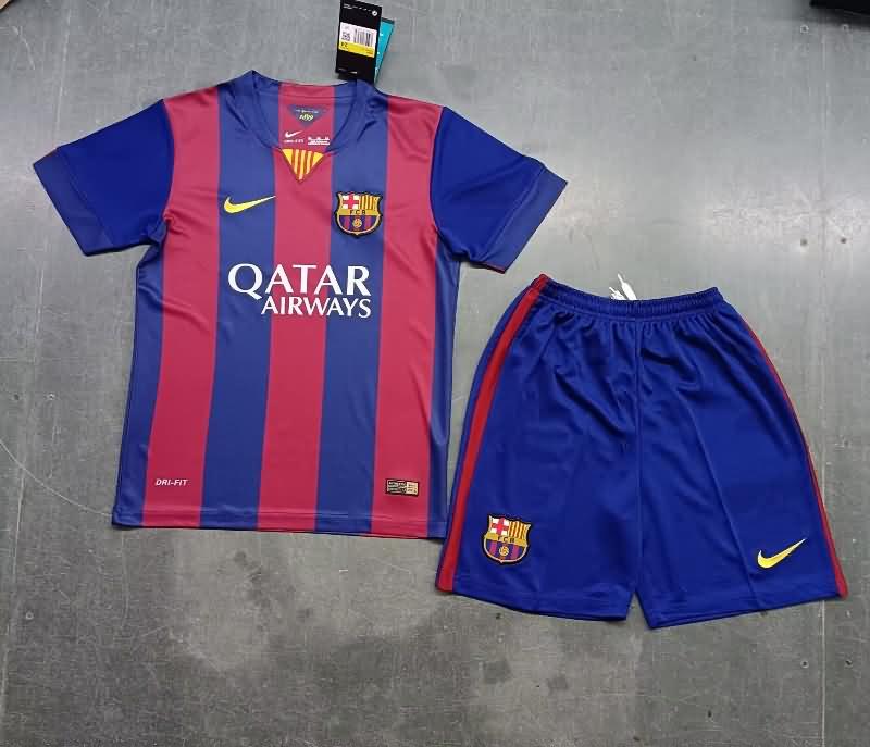 Barcelona 2014/15 Kids Home Soccer Jersey And Shorts