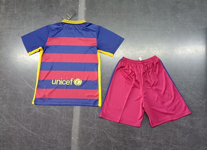 Barcelona 2015/16 Kids Home Soccer Jersey And Shorts