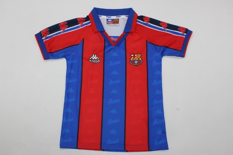 Barcelona 1996/97 Kids Home Soccer Jersey And Shorts