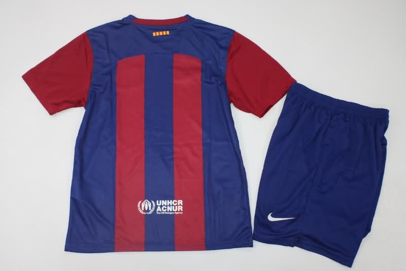 Barcelona 23/24 Kids Home Soccer Jersey And Shorts