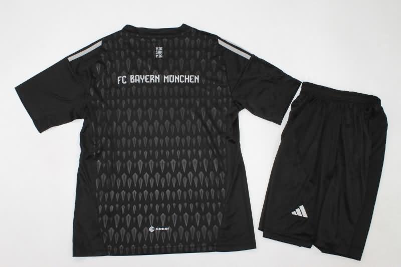 Bayern Munich 23/24 Kids Goalkeeper Black Soccer Jersey And Shorts