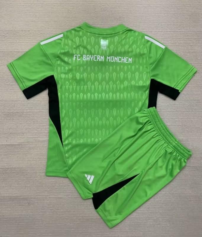 Bayern Munich 23/24 Kids Goalkeeper Green Soccer Jersey And Shorts