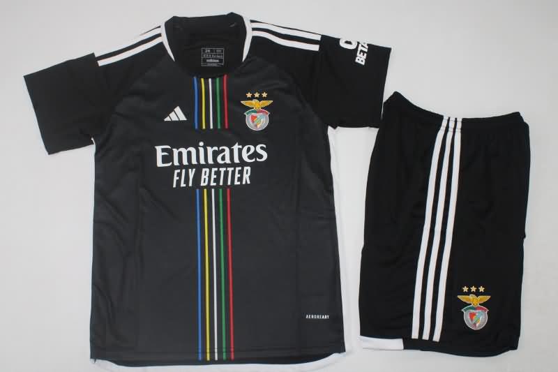 Benfica 23/24 Kids Away Soccer Jersey And Shorts