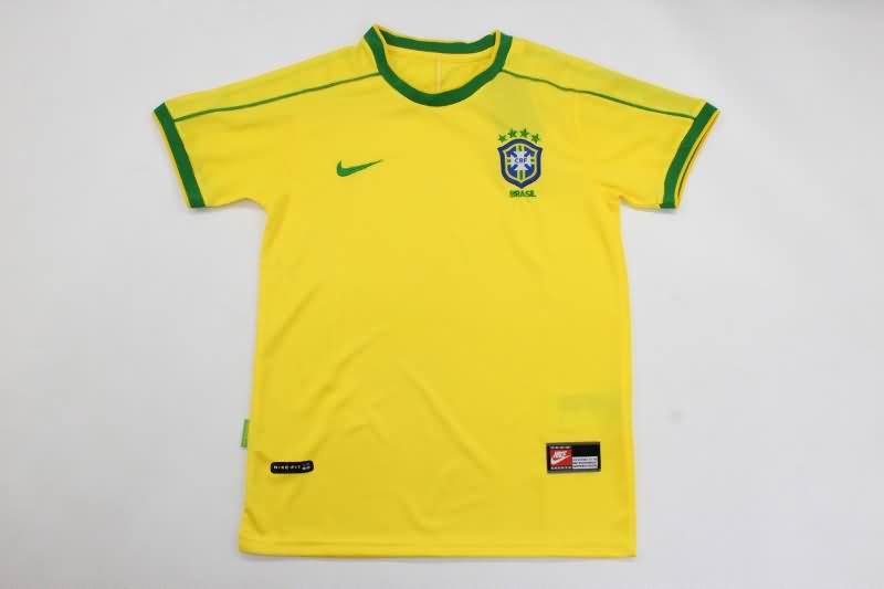 Brazil 1998 Kids Home Soccer Jersey And Shorts