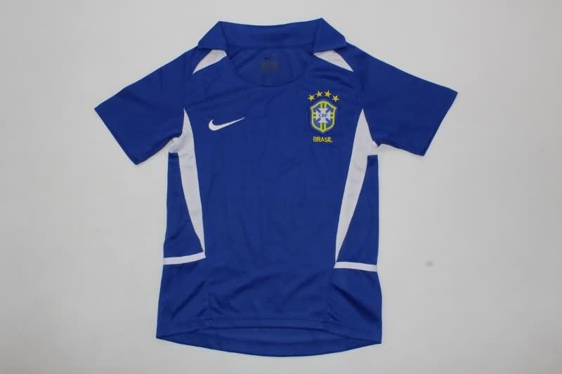 Brazil 2002 Kids Away Soccer Jersey And Shorts