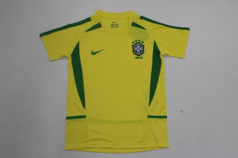 Brazil 2002 Kids Home Soccer Jersey And Shorts