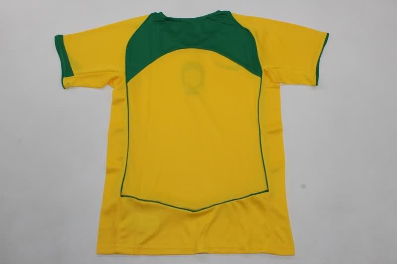 Brazil 2004 Kids Home Soccer Jersey And Shorts