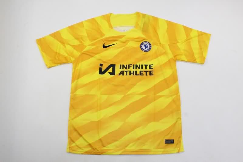Chelsea 23/24 Kids Goalkeeper Yellow Soccer Jersey And Shorts