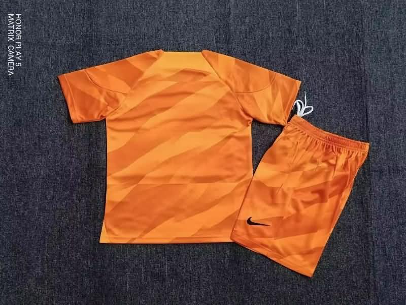 Corinthians 2023 Kids Goalkeeper Orange Soccer Jersey And Shorts