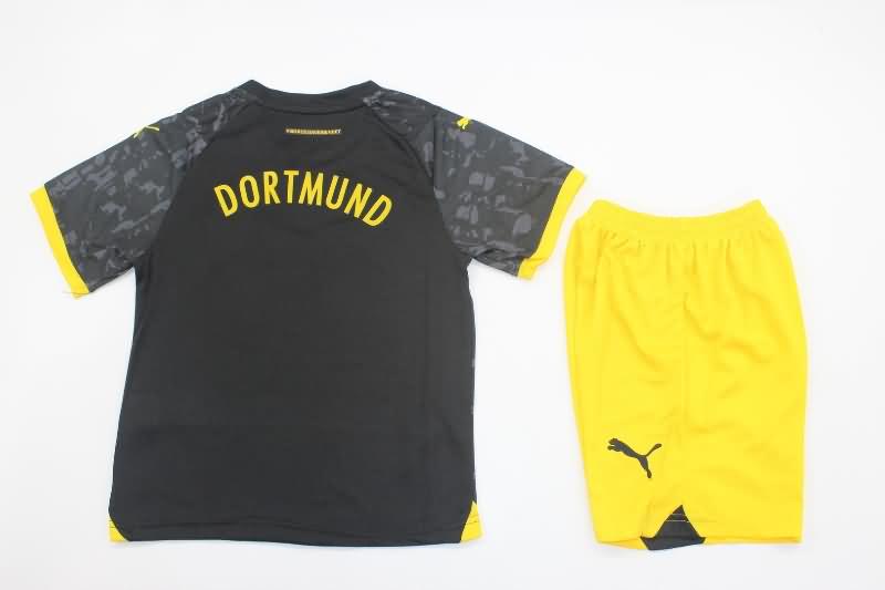 Dortmund 23/24 Kids Away Soccer Jersey And Shorts