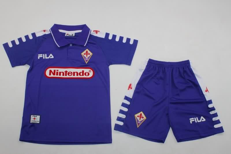 Fiorentina 1998/99 Kids Home Soccer Jersey And Shorts