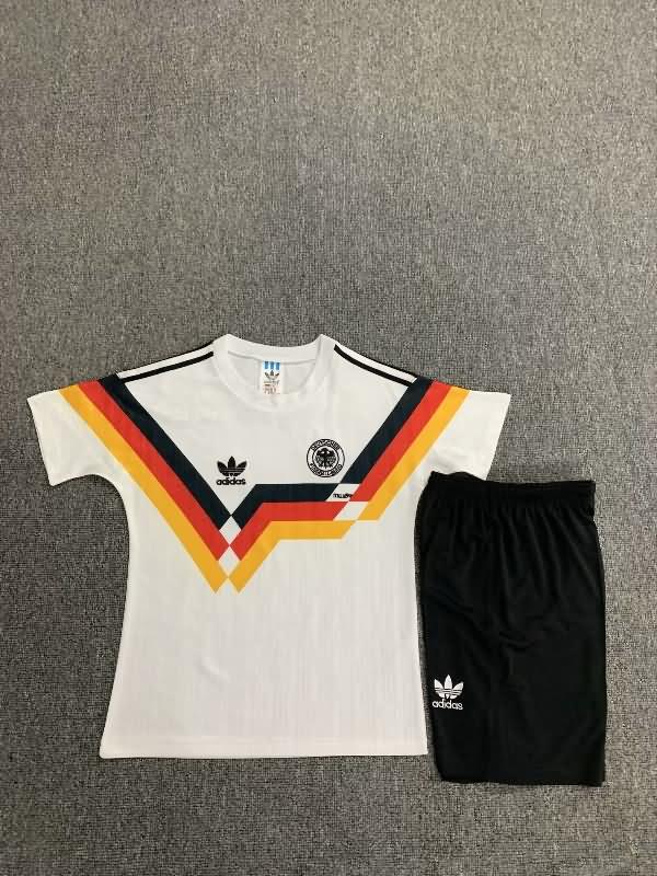 Germany 1990 Kids Home Soccer Jersey And Shorts