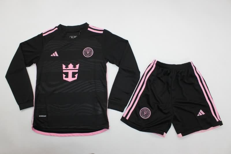Inter Miami 2024 Kids Away Long Sleeve Soccer Jersey And Shorts
