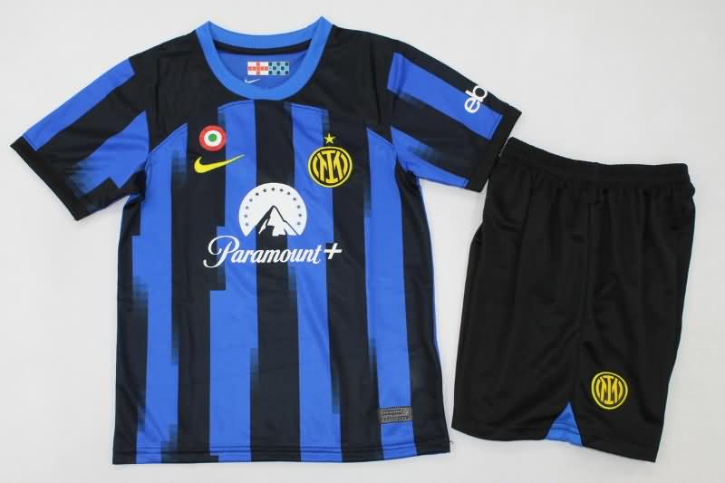 Inter Milan 23/24 Kids Home Soccer Jersey And Shorts