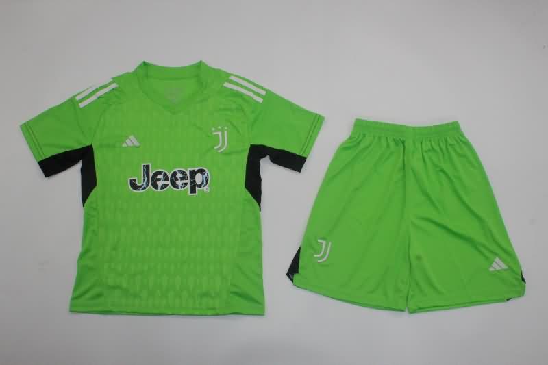 Juventus 23/24 Kids Goalkeeper Green Soccer Jersey And Shorts