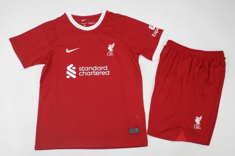 Liverpool 23/24 Kids Home Soccer Jersey And Shorts