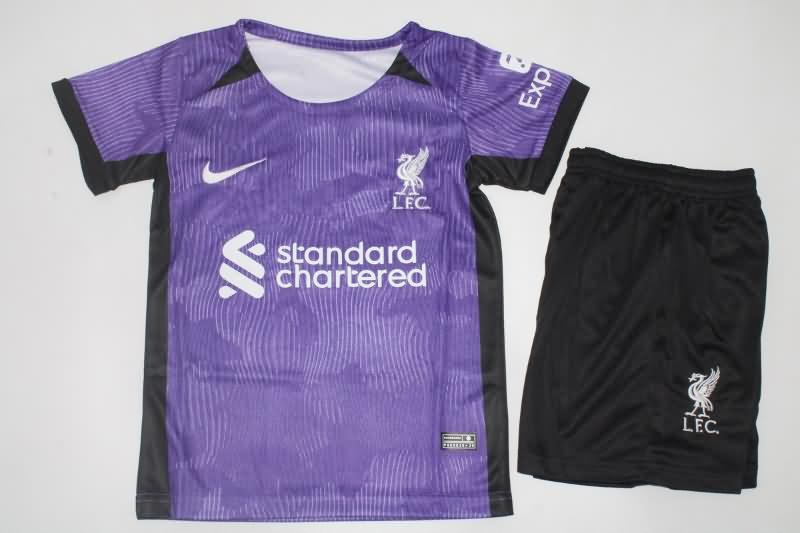 Liverpool 23/24 Kids Third Soccer Jersey And Shorts