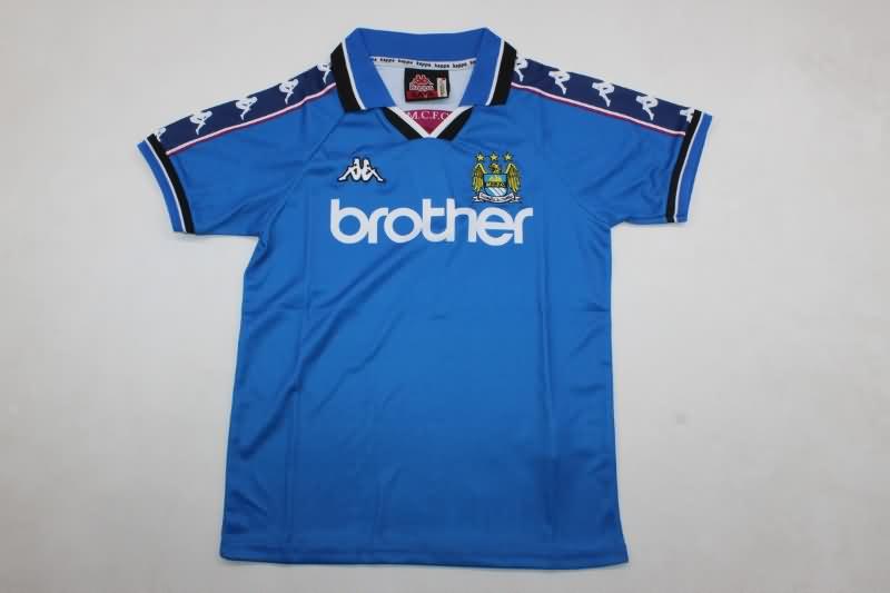 Manchester City 1997/98 Kids Home Soccer Jersey And Shorts