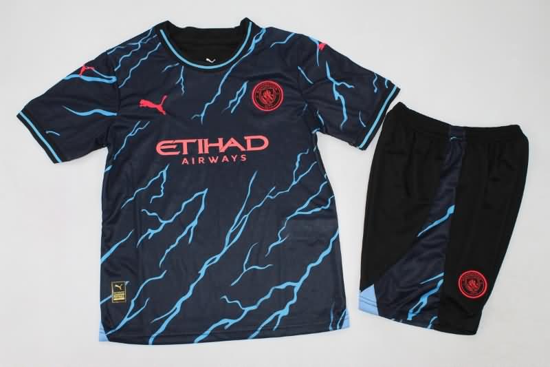 Manchester City 23/24 Kids Third Soccer Jersey And Shorts
