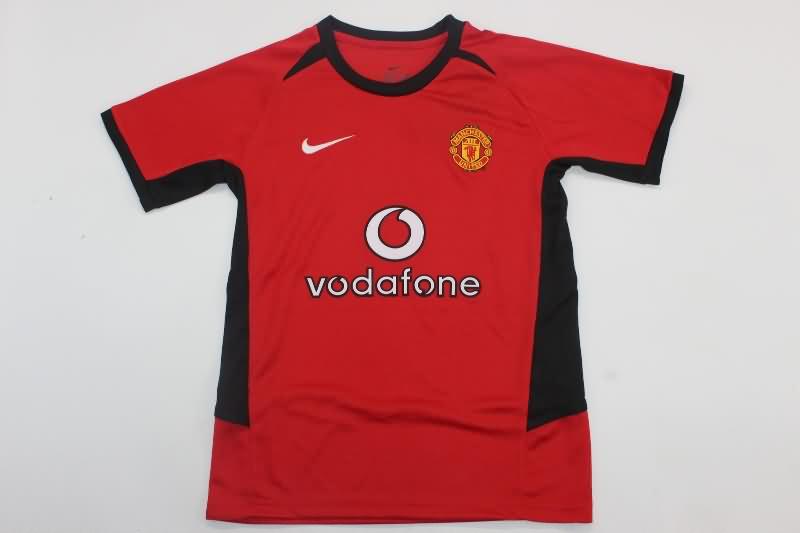 Manchester United 2002/04 Kids Home Soccer Jersey And Shorts