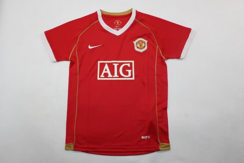 Manchester United 2006/07 Kids Home Soccer Jersey And Shorts