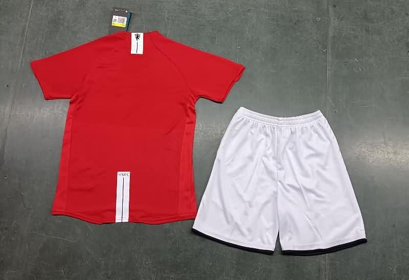 Manchester United 2007/08 Kids Home Soccer Jersey And Shorts