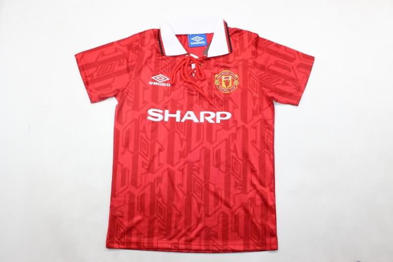 Manchester United 1992/94 Kids Home Soccer Jersey And Shorts
