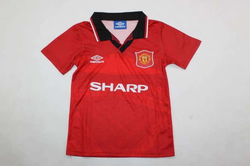 Manchester United 1994/96 Kids Home Soccer Jersey And Shorts