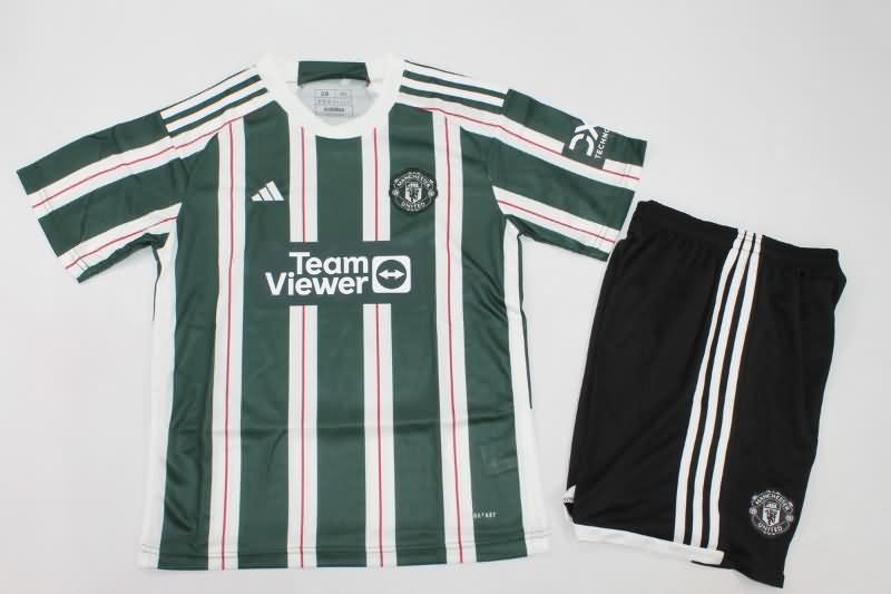 Manchester United 23/24 Kids Away Soccer Jersey And Shorts