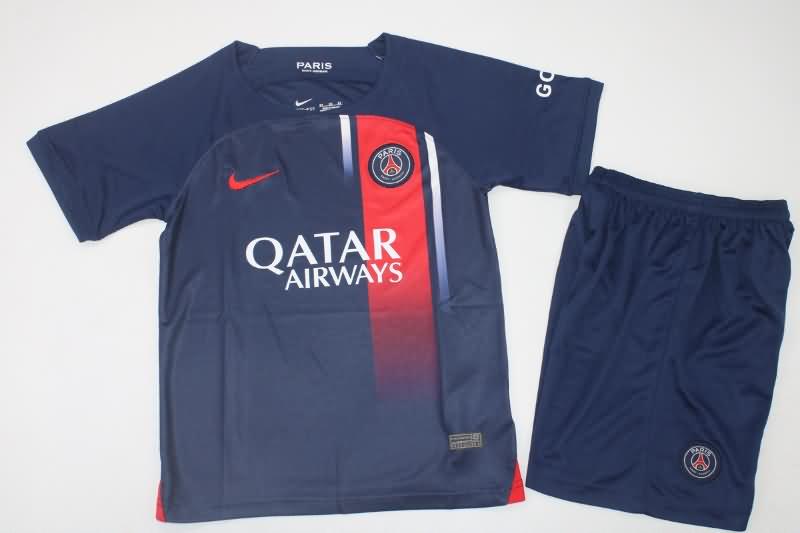 Paris St Germain 23/24 Kids Home Soccer Jersey And Shorts