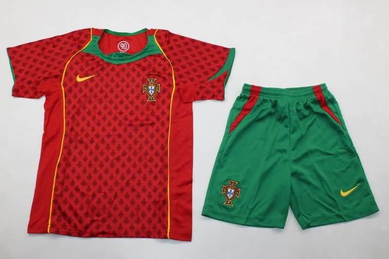 Portugal 2004 Kids Home Soccer Jersey And Shorts