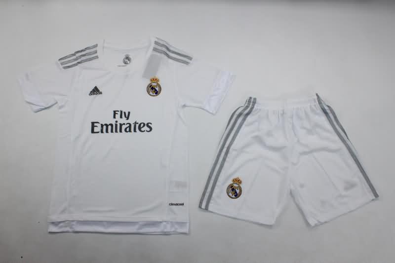 Real Madrid 15/16 Kids Home Soccer Jersey And Shorts