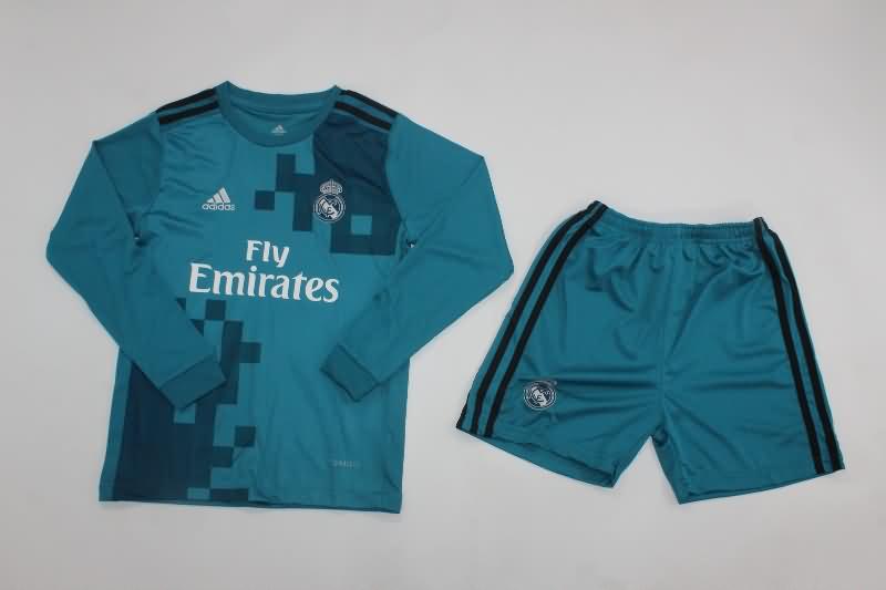 Real Madrid 17/18 Kids Third Long Sleeve Soccer Jersey And Shorts