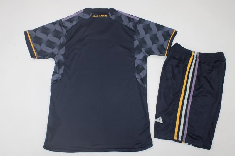 Real Madrid 23/24 Kids Away Soccer Jersey And Shorts