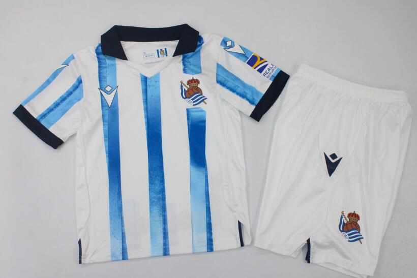 Real Sociedad 23/24 Kids Home Soccer Jersey And Shorts