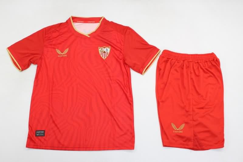 Sevilla 23/24 Kids Away Soccer Jersey And Shorts