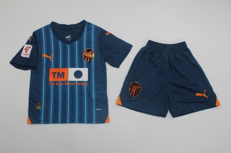 Valencia 23/24 Kids Away Soccer Jersey And Shorts