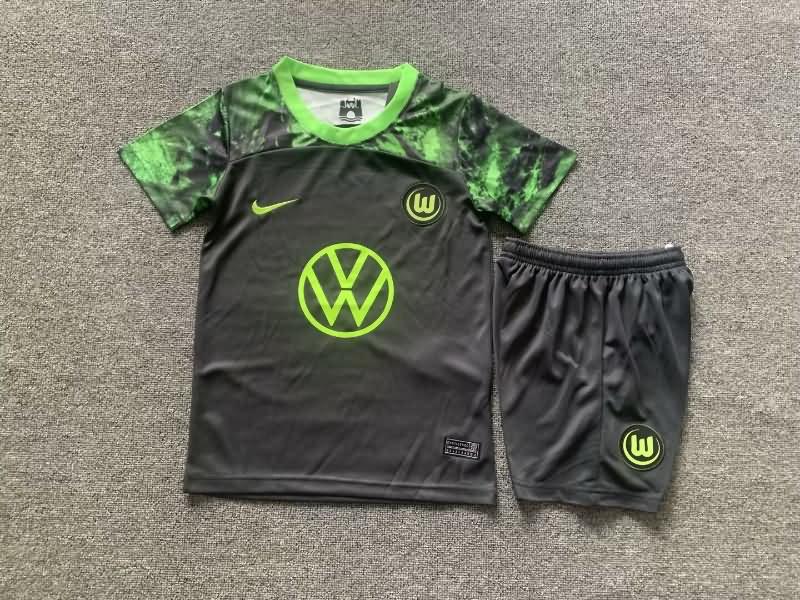 Wolfsburg 23/24 Kids Away Soccer Jersey And Shorts