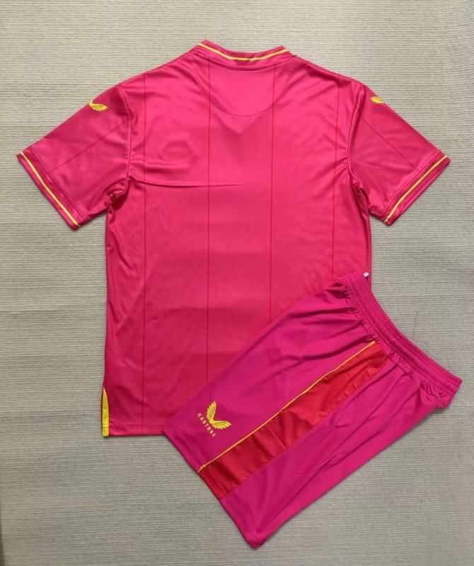 Wolves 23/24 Kids Goalkeeper Pink Soccer Jersey And Shorts