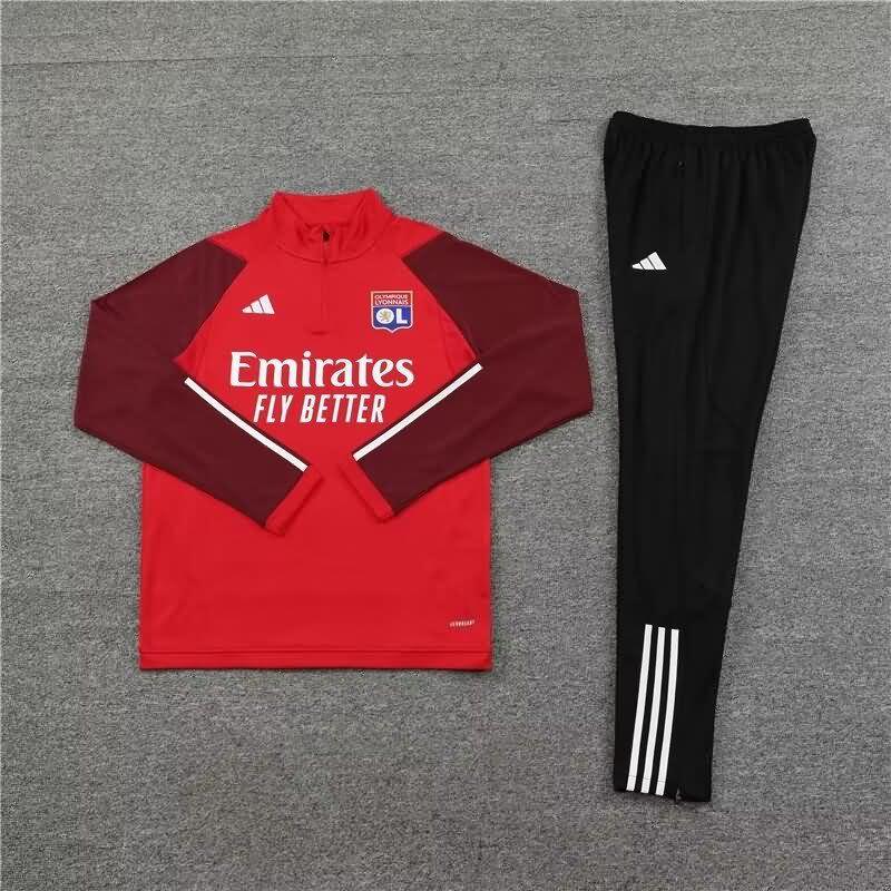 AAA(Thailand) Lyon 23/24 Red Soccer Tracksuit