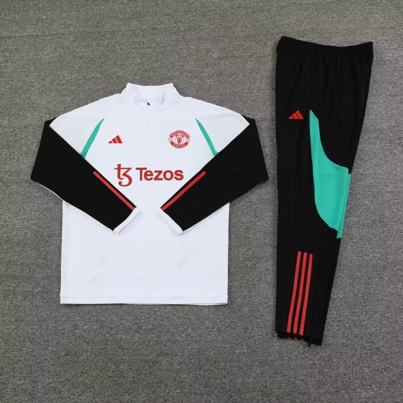 AAA(Thailand) Manchester United 23/24 White Soccer Tracksuit