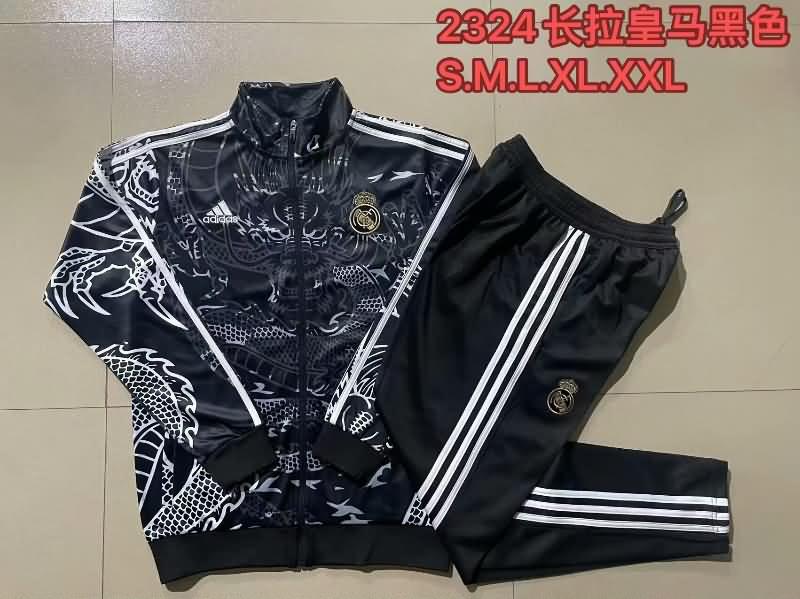 AAA(Thailand) Real Madrid 23/24 Black Soccer Tracksuit 04