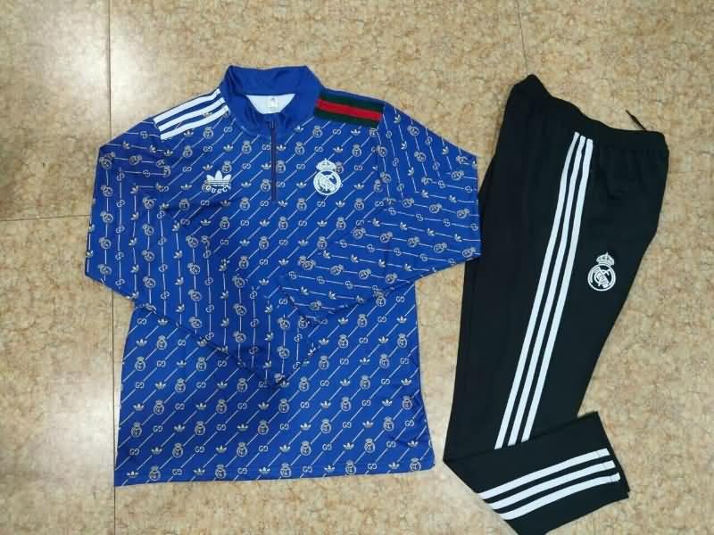 AAA(Thailand) Real Madrid 23/24 Blue Soccer Tracksuit 04