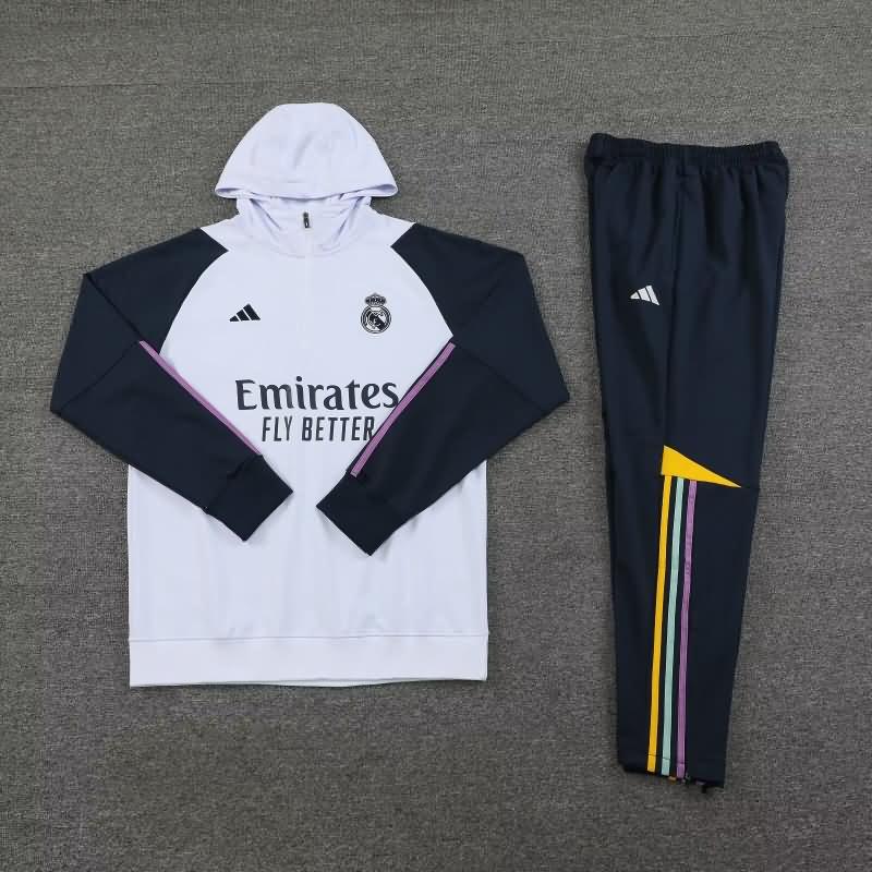 AAA(Thailand) Real Madrid 23/24 White Soccer Tracksuit 04