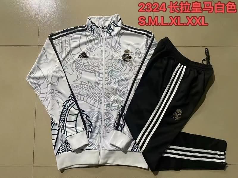 AAA(Thailand) Real Madrid 23/24 White Soccer Tracksuit 08