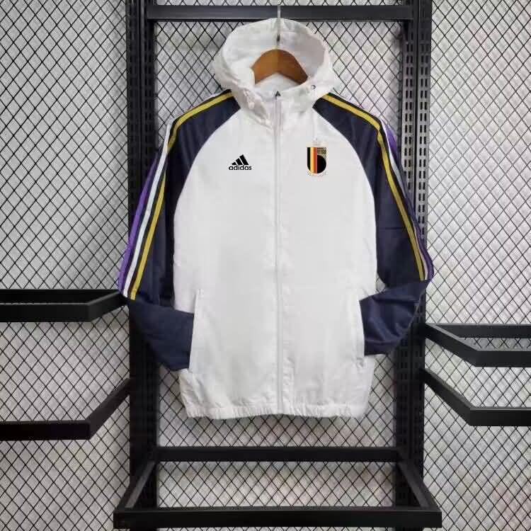 AAA(Thailand) Belgium 2024 White Soccer Windbreaker 02