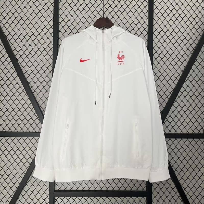 AAA(Thailand) France 2024 White Soccer Windbreaker