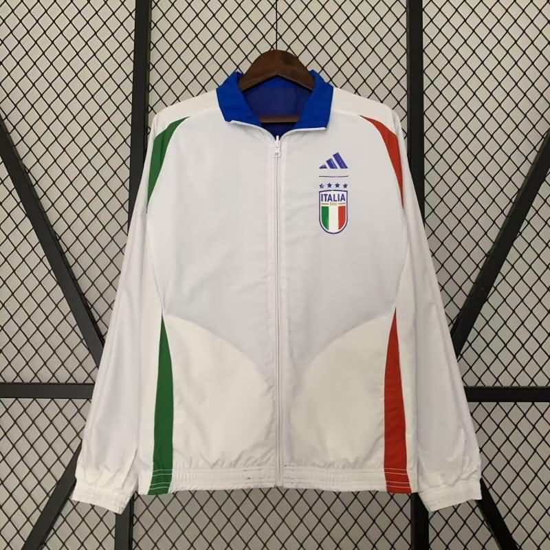 AAA(Thailand) Italy 2024 Blue White Reversible Soccer Windbreaker