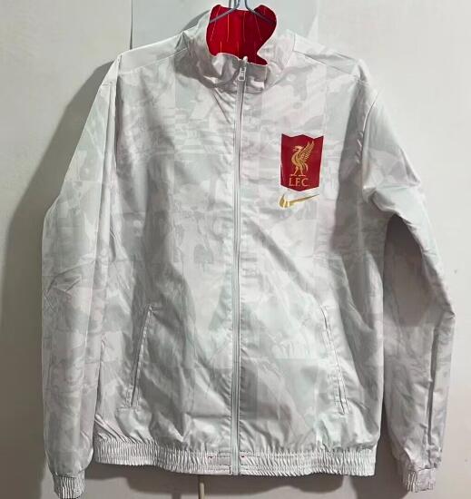 AAA(Thailand) Liverpool 23/24 Red White Reversible Soccer Windbreaker